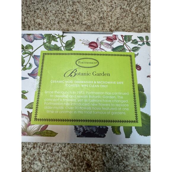 Portmeirion Botanic Garden Sweet Violet 4 Piece mug & coaster Set; Porcelain - Picture 9 of 11